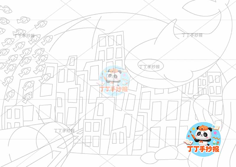 未来海底城科幻画鲸鱼海底世界