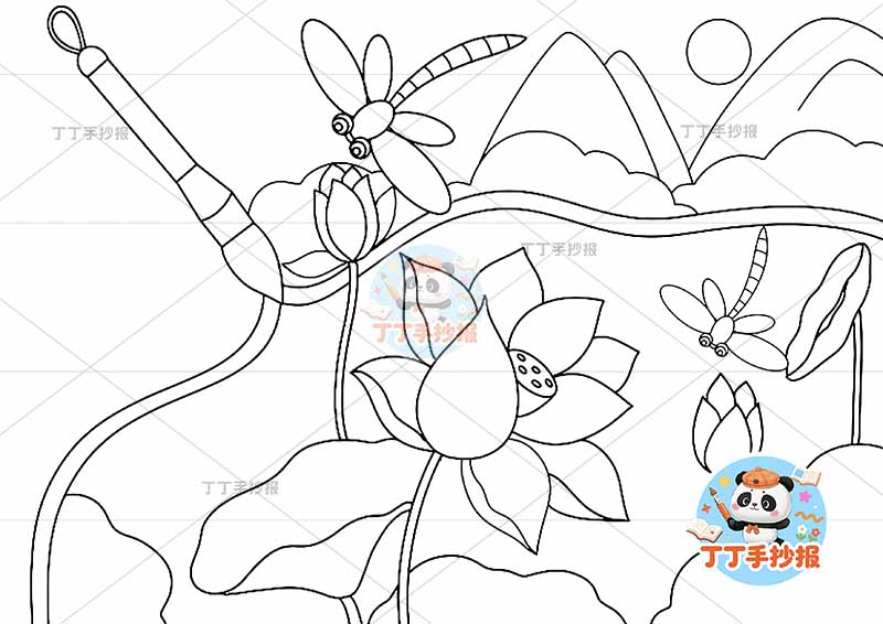 一年级古诗小池诗配画蜻蜓2漂亮杨万里