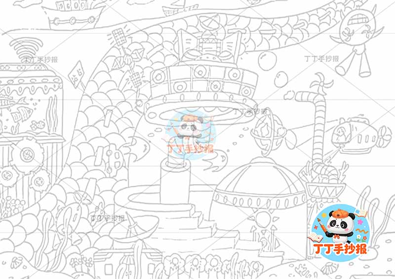 未来海底城科幻画多鱼