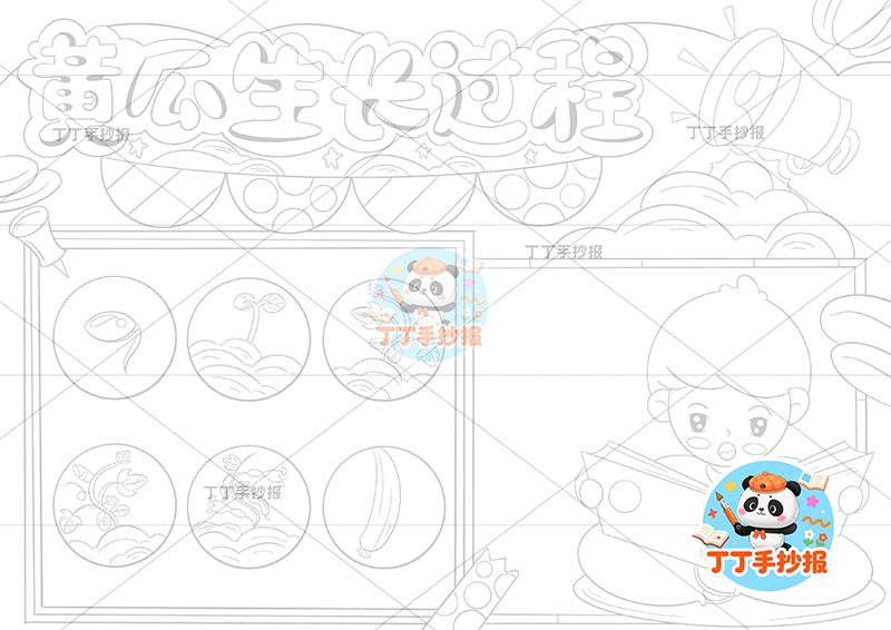黄瓜生长过程手抄报男孩记录植物生长记录植物记录卡