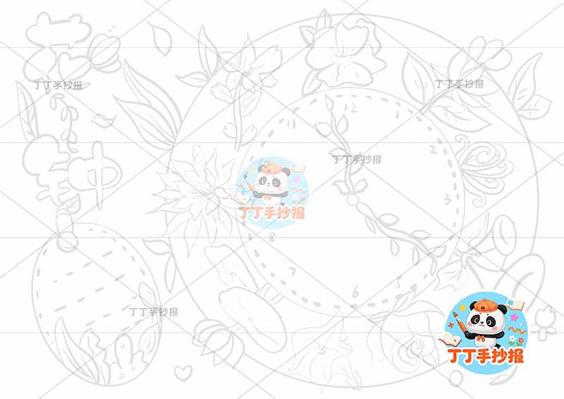 花钟手抄报右侧花