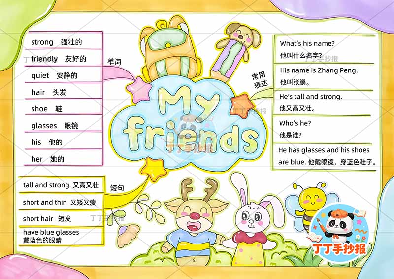 四年级上册‌英语第三单元 朋友英语My friends