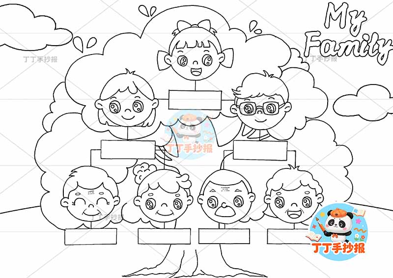 三年级下册英语 家庭英语my family家庭树家谱女