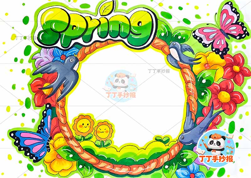 春天英语手抄报四周边框