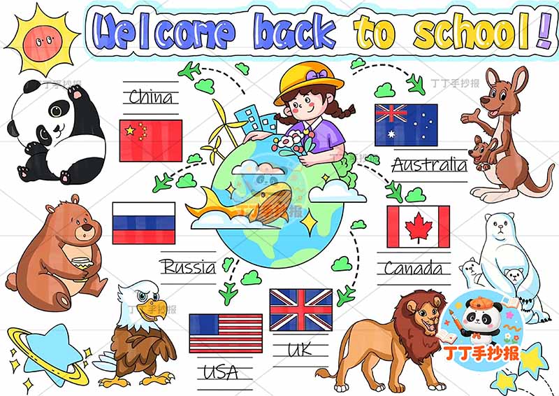 三年级下册第一单元 国家名称英语Helcore back to school