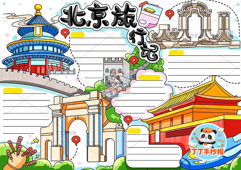 北京旅行记手抄报旅游路线多图
