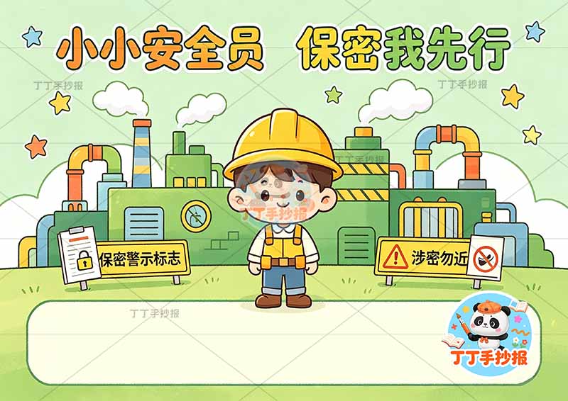 小小安全员保密我先行手抄报安全生产工厂