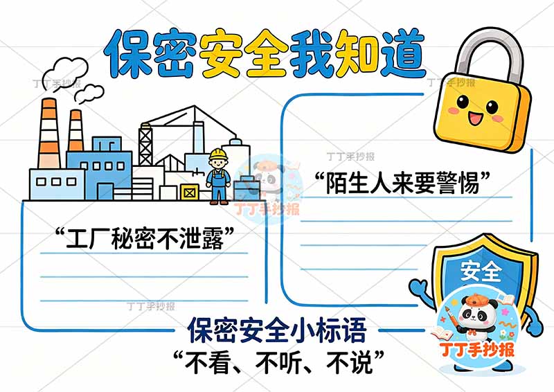 保密安全我知道手抄报工厂安全生产