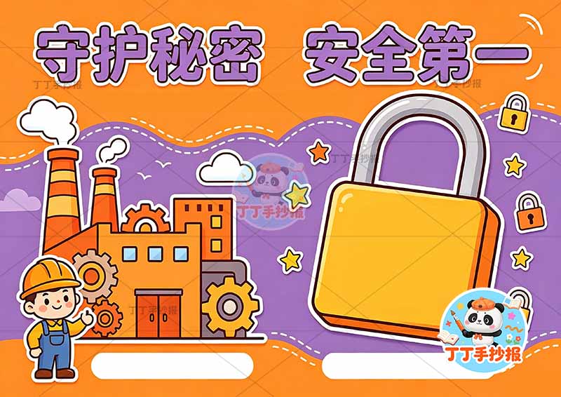 守护秘密安全第一手抄报安全生产工厂