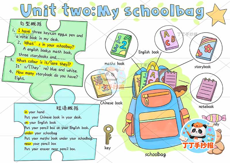 四年级上册第二单元英语人教版 书包英语My Schoolbag