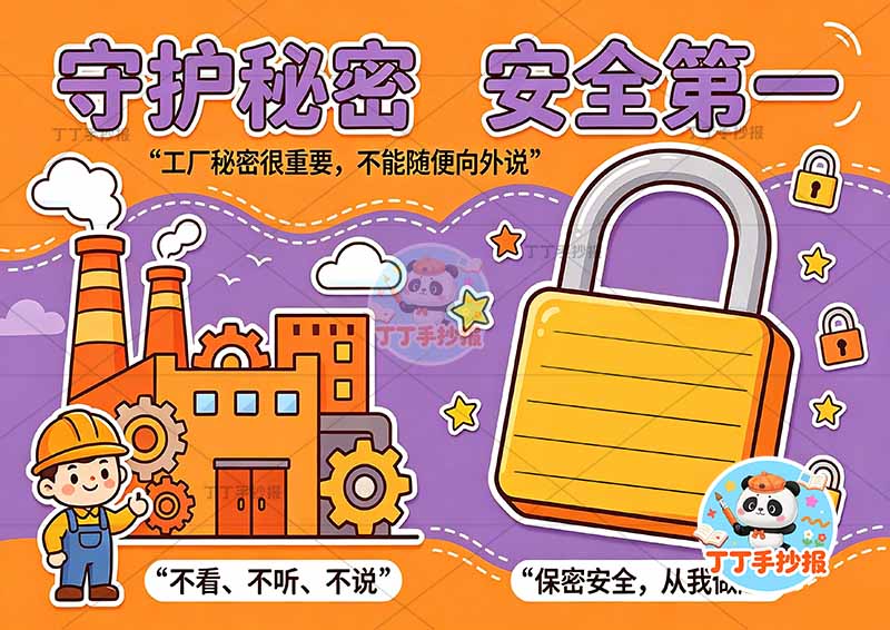 守护秘密安全第一手抄报安全生产工厂