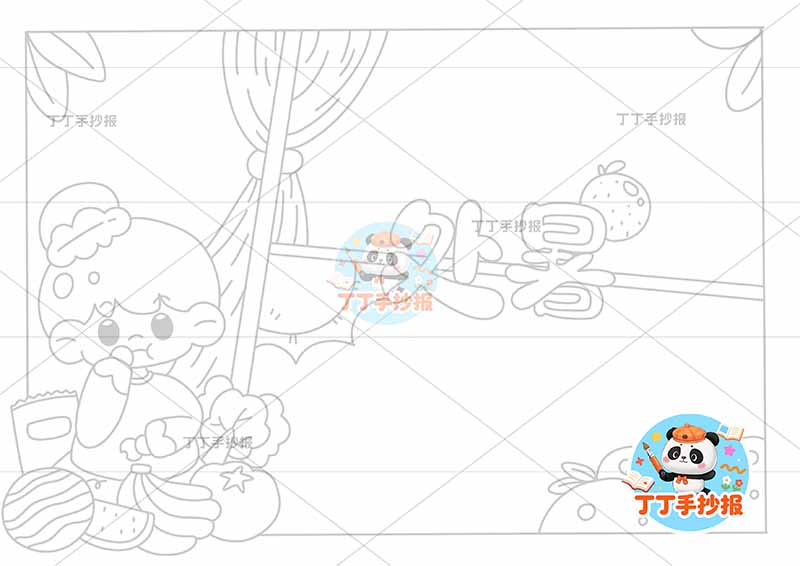二十四节气处暑手抄报左侧女