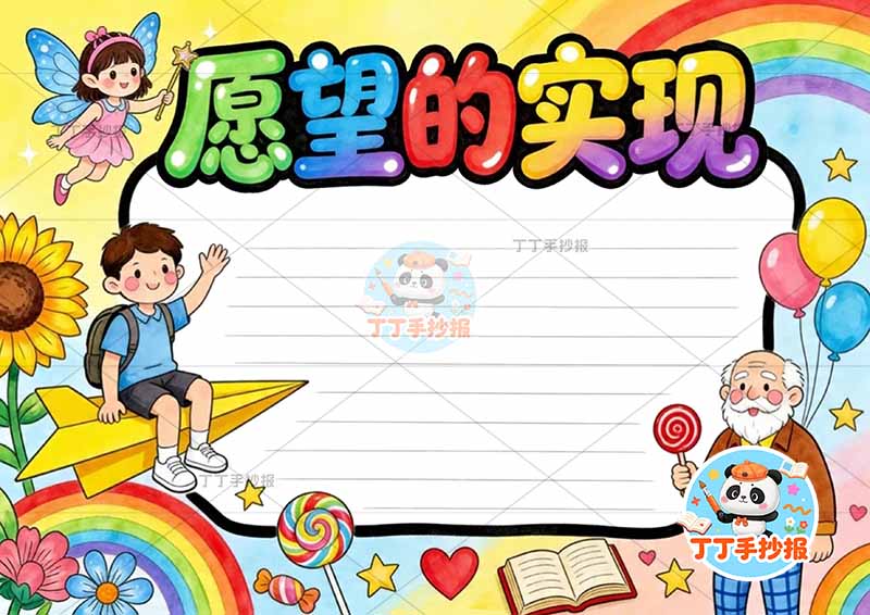 愿望的实现手抄报二年级下册必读书多人2