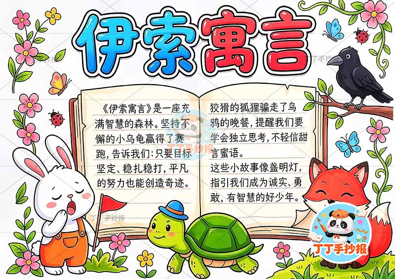 伊索寓言手抄报底部三动物1