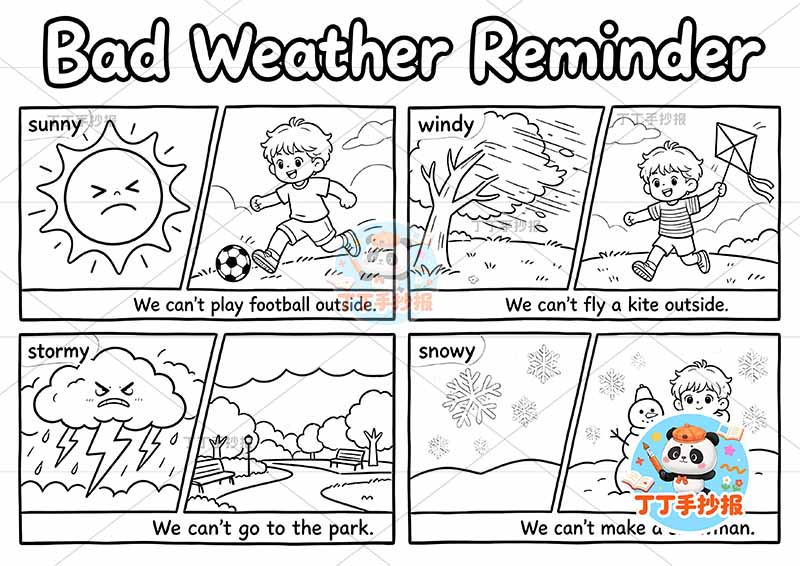 四年级上册英语手抄报天气bad weather reminde